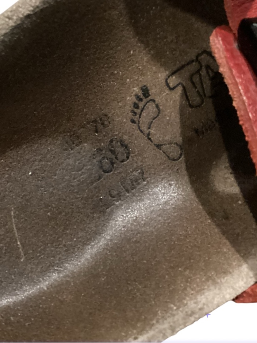 Birkenstock Tatami Red Leather Strappy Buckle Sandals 9 - Picture 5 of 9